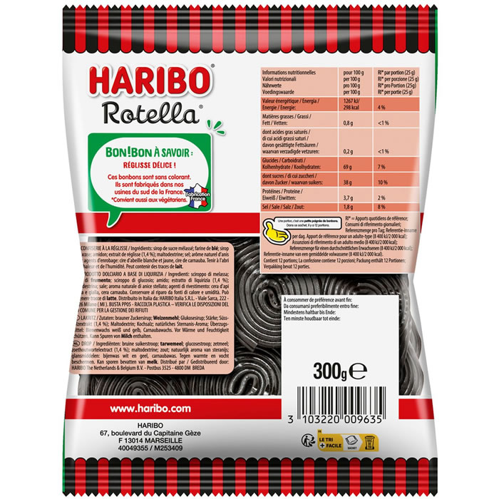HARIBO : Rotella - Bonbons gélifiés à la réglisse - chronodrive