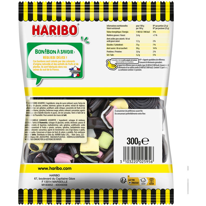 HARIBO : Zaneigliss - Assortiments de bonbons gélifiés à la réglisse -  chronodrive