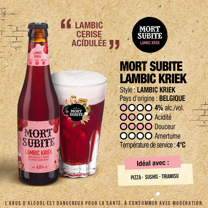 MORT SUBITE KRIEK Bi re Lambic Aux Cerises Aromatis e Cerise MORT SUBITE KRIEK Bi re Lambic Aux Cerises Aromatis e Cerise