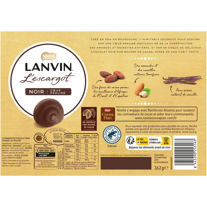 Chocolats Escargots Blancs Lanvin