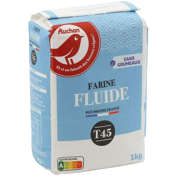 Farine de blé fluide T45 / Garantie anti-grumeaux, Francine (1 kg